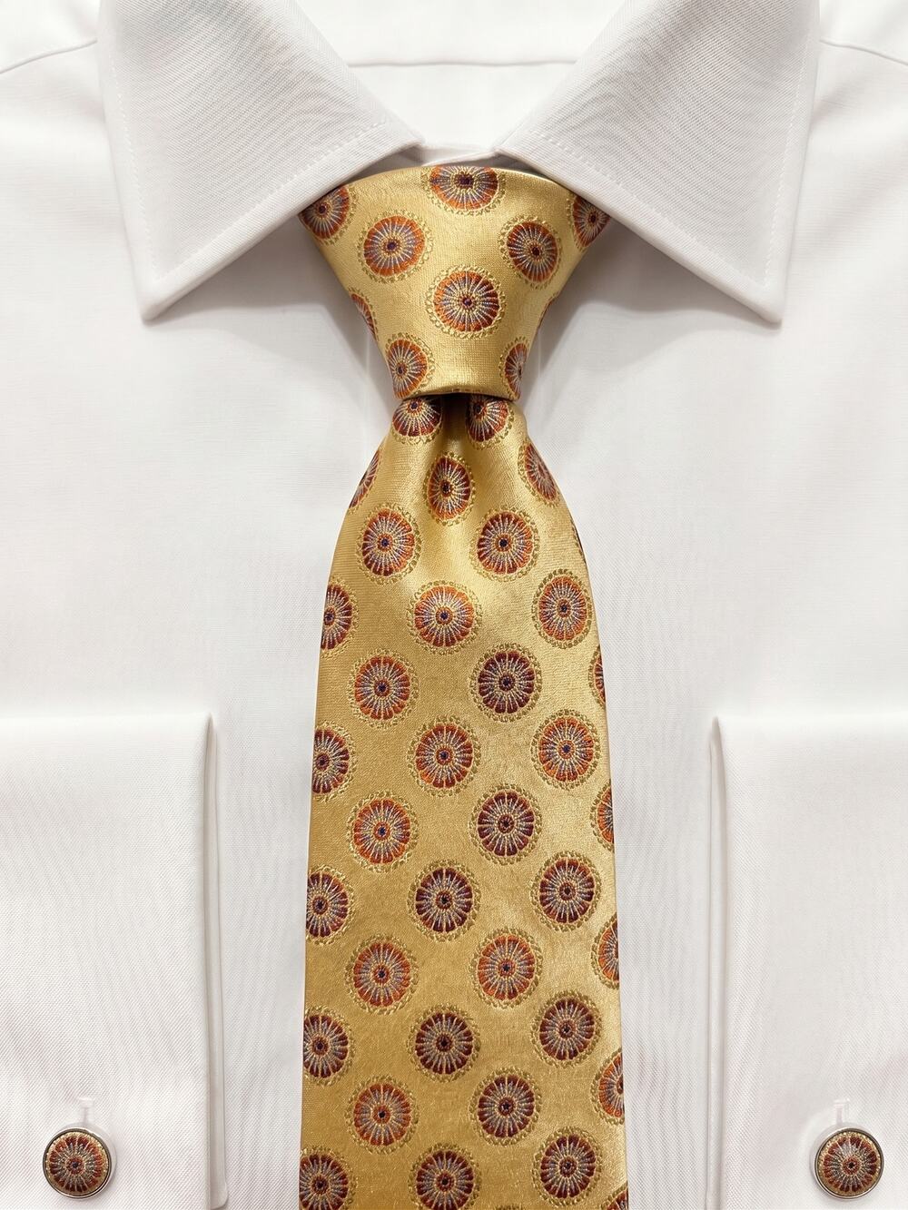 Ted Baker London Yellow Geometric Sunburst 100% Silk Necktie